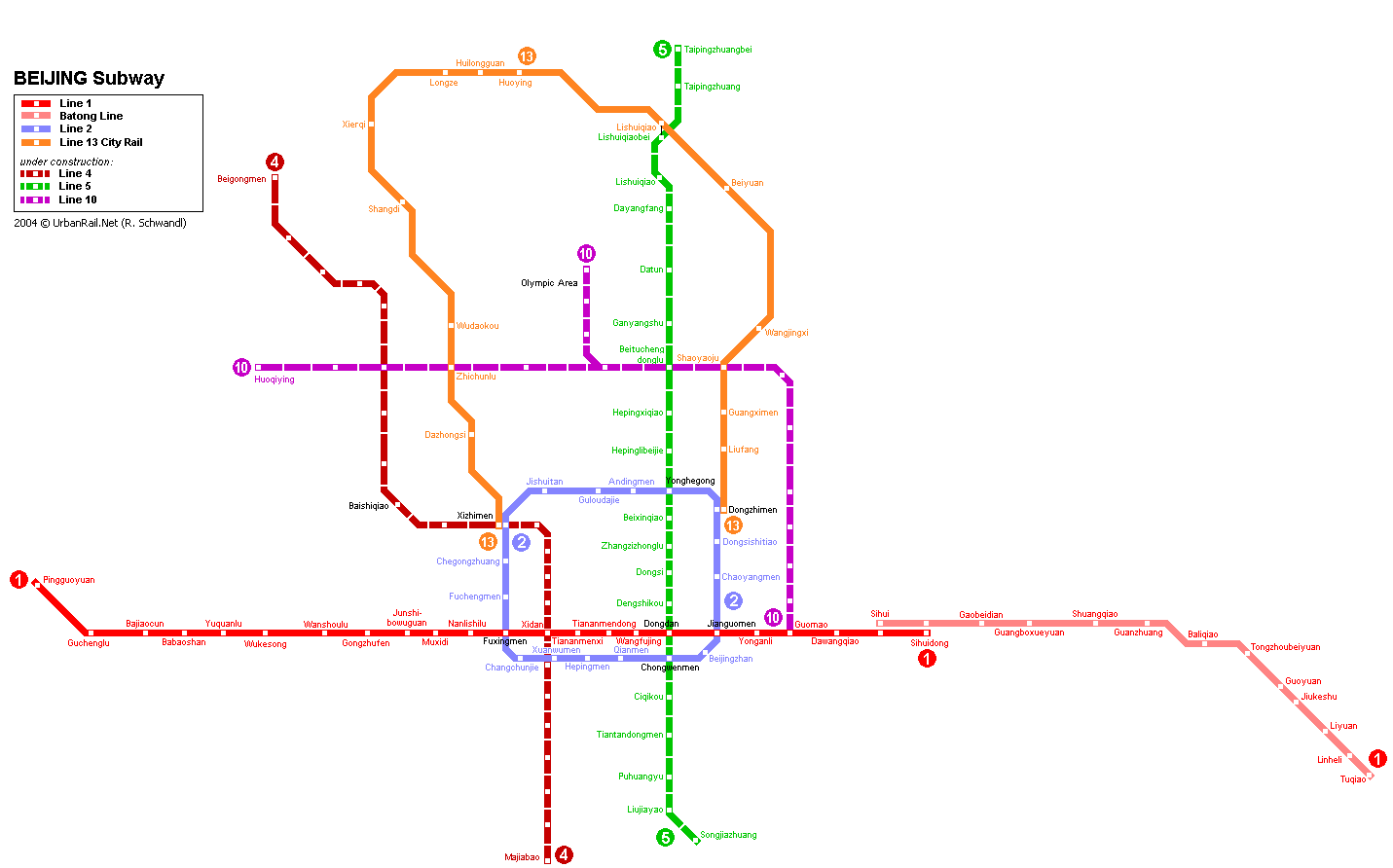 схема метро в пекине